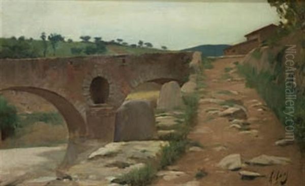 Paisaje Con Puente Oil Painting by Ramon Casas