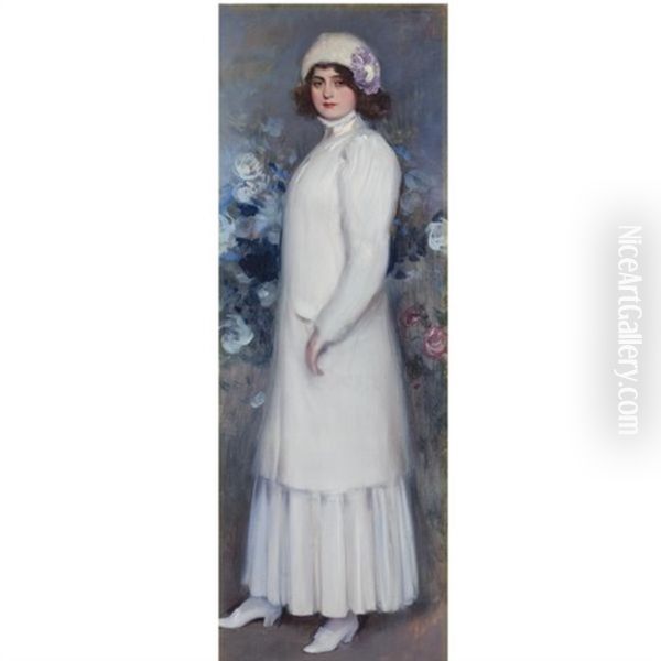 La Inglesa (the English Lady) Oil Painting by Ramon Casas