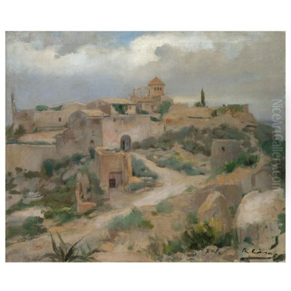 Paisaje De Tamarit (the Landscape Of Tamarit) Oil Painting by Ramon Casas