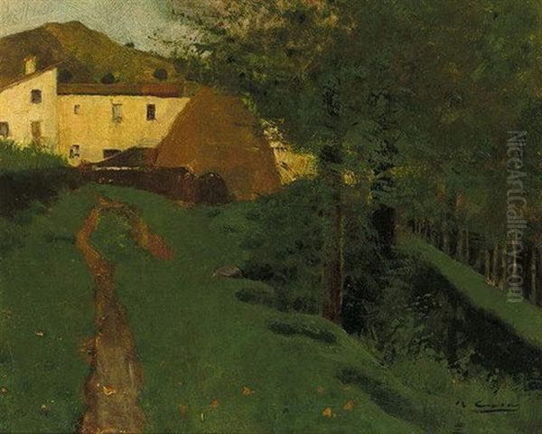 Granja Con Almiar, Benet De Bages Oil Painting by Ramon Casas