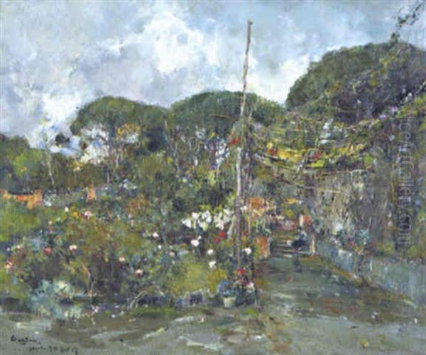 Fiori Di Ottobre (ischia) Oil Painting by Giuseppe Casciaro