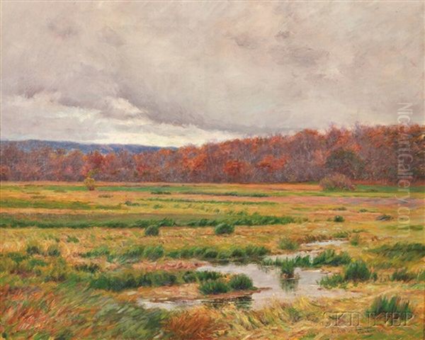 Autumn Marshes Oil Painting by Edmund Elisha Case