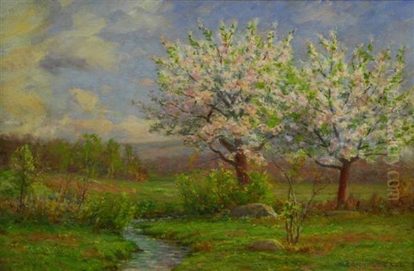 Apple Blossoms Oil Painting by Edmund Elisha Case