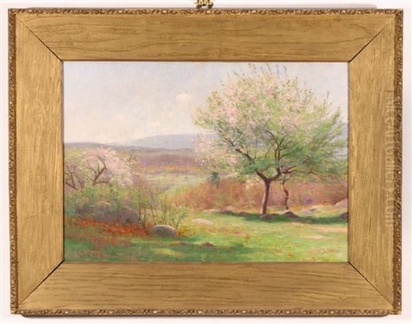 Flowering Trees, New England Oil Painting by Edmund Elisha Case