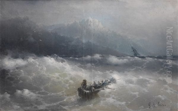 Stormy Waters Oil Painting by Gabrielo Bartolomeo Casessi