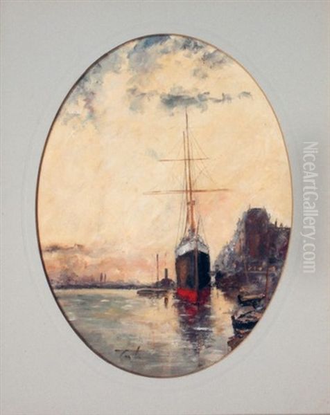 Port Au Crepuscule Oil Painting by Alfred Casile