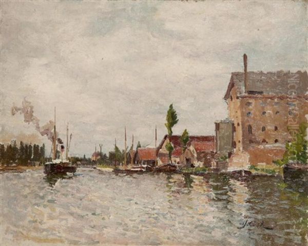 Vapeur Sur Le Rhone Oil Painting by Alfred Casile