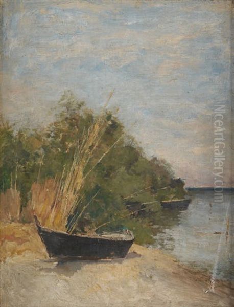 Barque Echouee Oil Painting by Alfred Casile