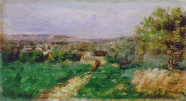 Village Dans Un Paysage Oil Painting by Alfred Casile