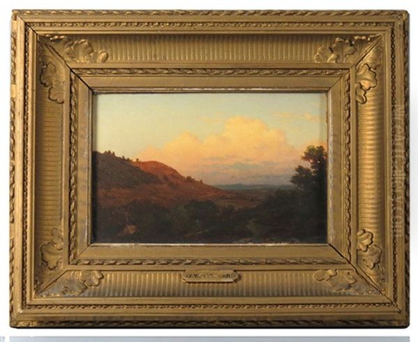 Landscape With Distant Mountains Oil Painting by John William Casilear