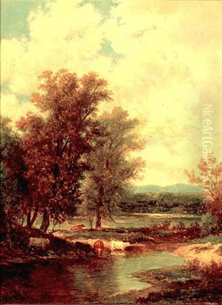 Pastoral Landscape Oil Painting by John William Casilear