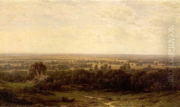 View Across The Valley, Genesee, New York Oil Painting by John William Casilear