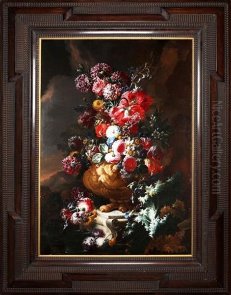 Still Life Of Flowers Oil Painting by Nicola Casissa