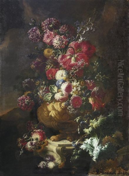 Vase Aux Fleurs Oil Painting by Nicola Casissa