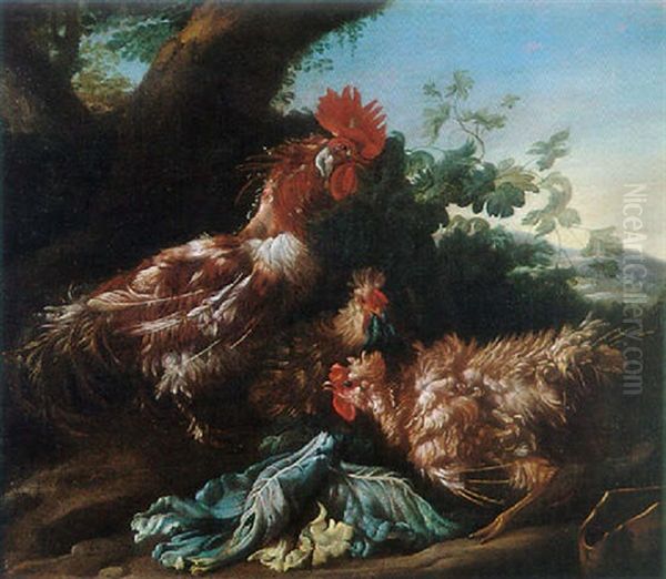 Coq Et Poules Oil Painting by Nicola Casissa