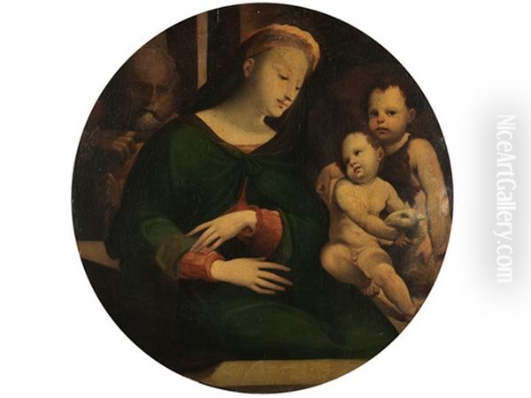 Die Heilige Familie Mit Dem Johannesknaben Oil Painting by Alessandro Casolani