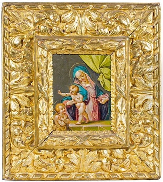 Madonna Mit Kind Und Heiligem Johannes Oil Painting by Alessandro Casolani