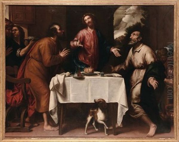 Gesu In Emmaus Oil Painting by Giovanni Battista Casoni