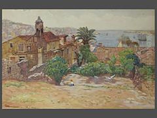 Ortschaft Am Meer Auf Der Insel Hvar, Kroatien Oil Painting by Eduard Ameseder