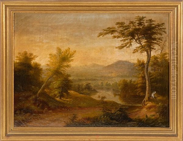 Landscape With Distant Mountains Oil Painting by George Nelson Cass