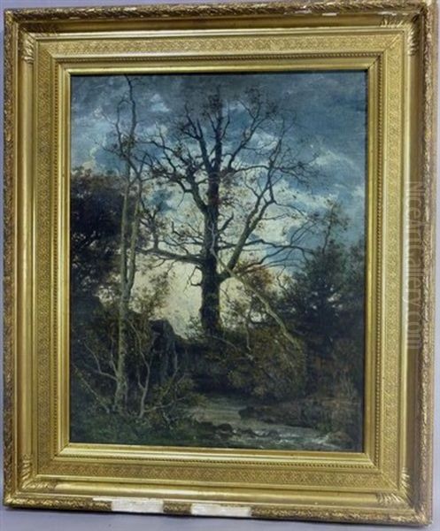 Torrent En Foret De Fontainebleau Oil Painting by Armand-Theophile Cassagne