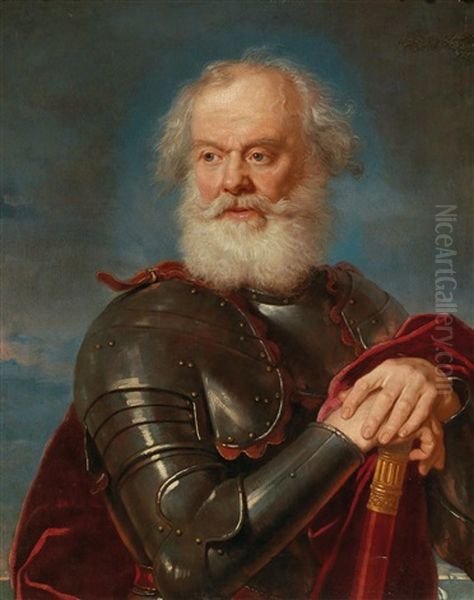 Portrait Of An Admiral In Armour Oil Painting by Niccolo Cassana