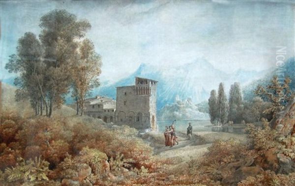 Paysage D'italie Oil Painting by Louis Francois Cassas