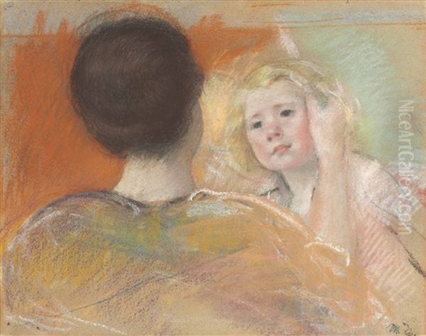 Mother Combing Sara's Hair (no. 1) Oil Painting by Mary Cassatt