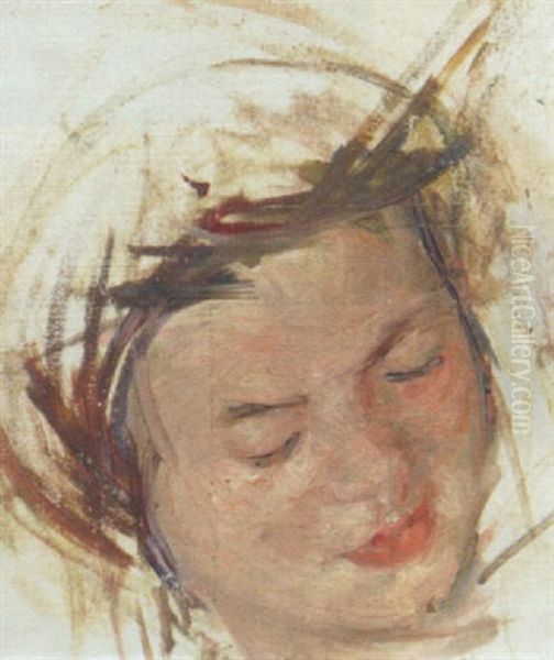 Tete D'enfant Oil Painting by Mary Cassatt