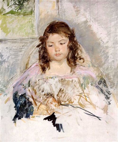 Sketch For Francoise In A Round-backed Chair, Reading Oil Painting by Mary Cassatt