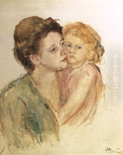 Mere Et Enfant Aux Cheveux Blonds Oil Painting by Mary Cassatt