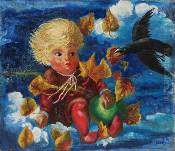 Herbst (constantin Traumt) Oil Painting by Pol (Paul) Cassel