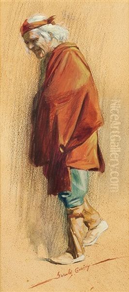 Pueblo Man Oil Painting by Gerald Cassidy