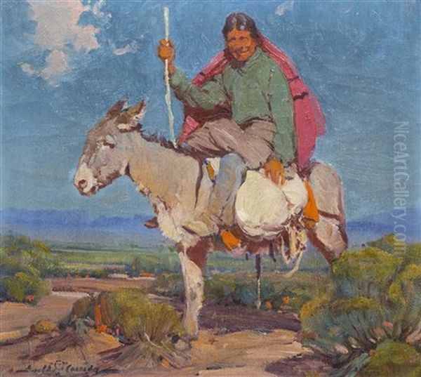 Isleta Traveler Oil Painting by Gerald Cassidy