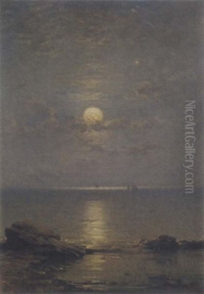 Summer Moonlight, Firth Of Forth Oil Painting by James Cassie