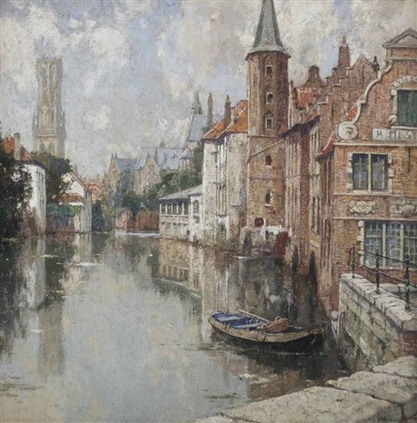 A View Of Bruges Oil Painting by Hendrick Cassiers