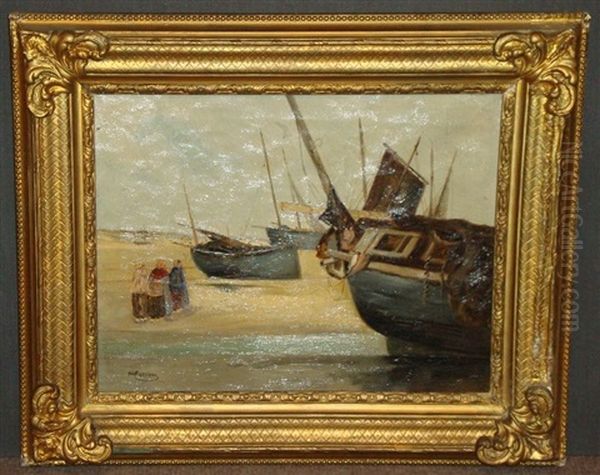 Sans Titre (scene En Bord De Mer) Oil Painting by Hendrick Cassiers