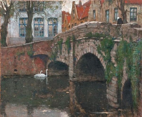 Vieille Ville Vue Presumee De Bruges Oil Painting by Hendrick Cassiers