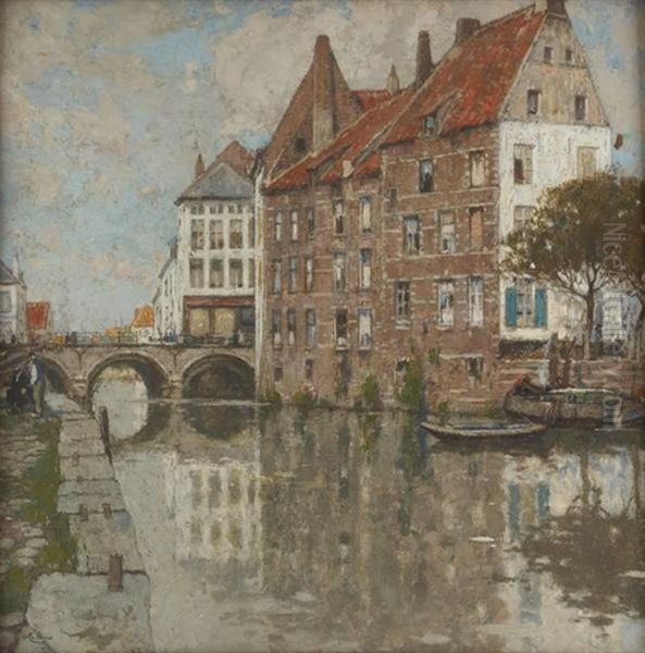 Vue Animee Du Pont A Malines Oil Painting by Hendrick Cassiers