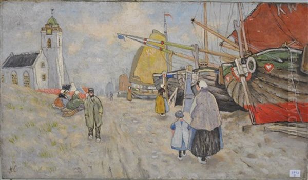 Port De Kattewijck Oil Painting by Hendrick Cassiers