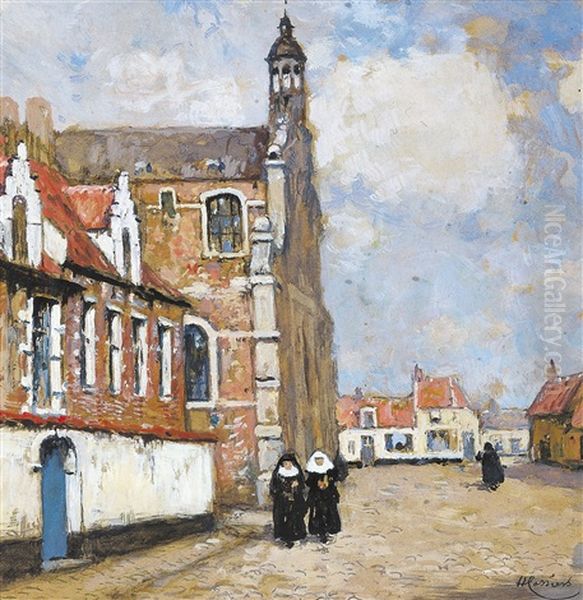 Beguinage Oil Painting by Hendrick Cassiers