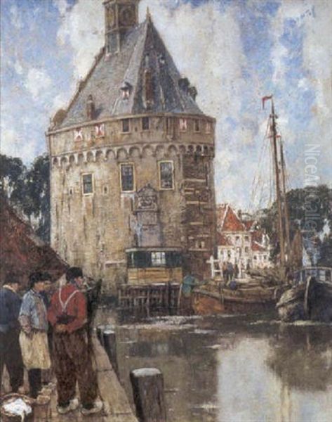 Gezicht Te Hoorn (nederland) Oil Painting by Hendrick Cassiers