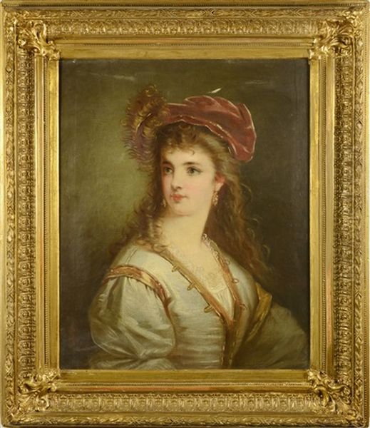 Portrait Of A Noblewoman Oil Painting by Amos Cassioli