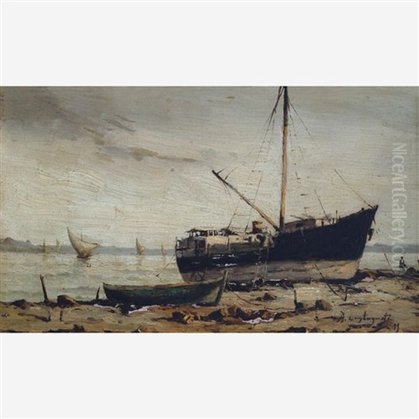 Barcos Oil Painting by Giovanni Castagneto