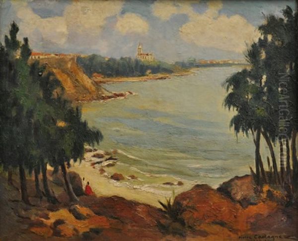 Vue De Dakkar, Paysage Au Bas De La Corniche Oil Painting by Pierre Castagnez