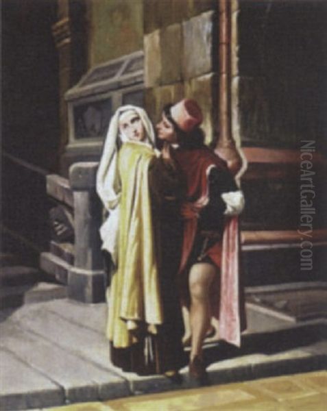 Filippo Lipi Con La Sua Amante Lucretia Buti Oil Painting by Gabriele Castagnola