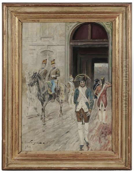 Naploleon In 1804 As Cadet In The Miltary School, Paris Oil Painting by Jean Andre Castaigne