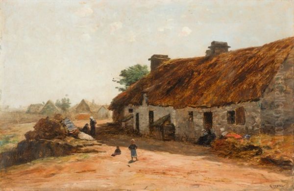 <les Maisons Du Passage A Concarneau, Bretagne> Oil Painting by Gustave Castan