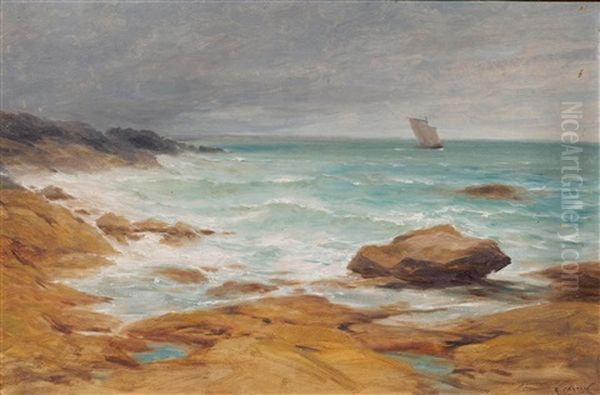 Coastal Landscape Oil Painting by Gustave Castan