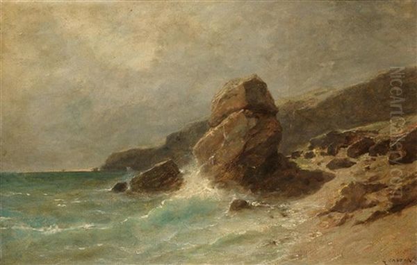 Normandy Coastline Oil Painting by Gustave Castan